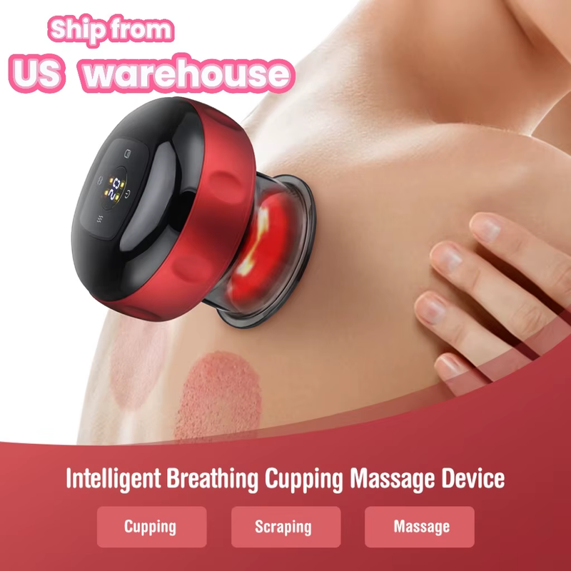 Intelligent Body Scraping Massager Vacuum Cupping Device Heating Breath Suction