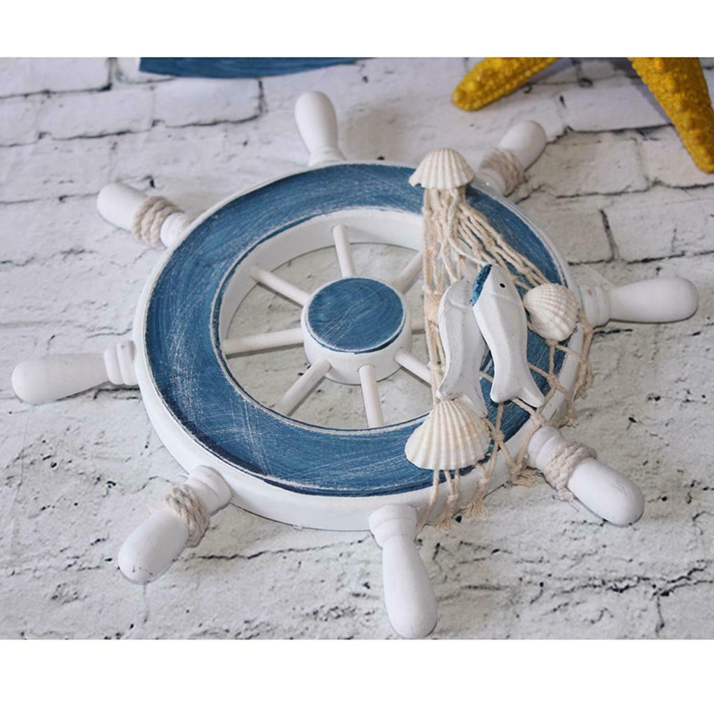 Timone Barca Decorativo In Legno Decorazione Casa Arredamento Mare 23cm dfh