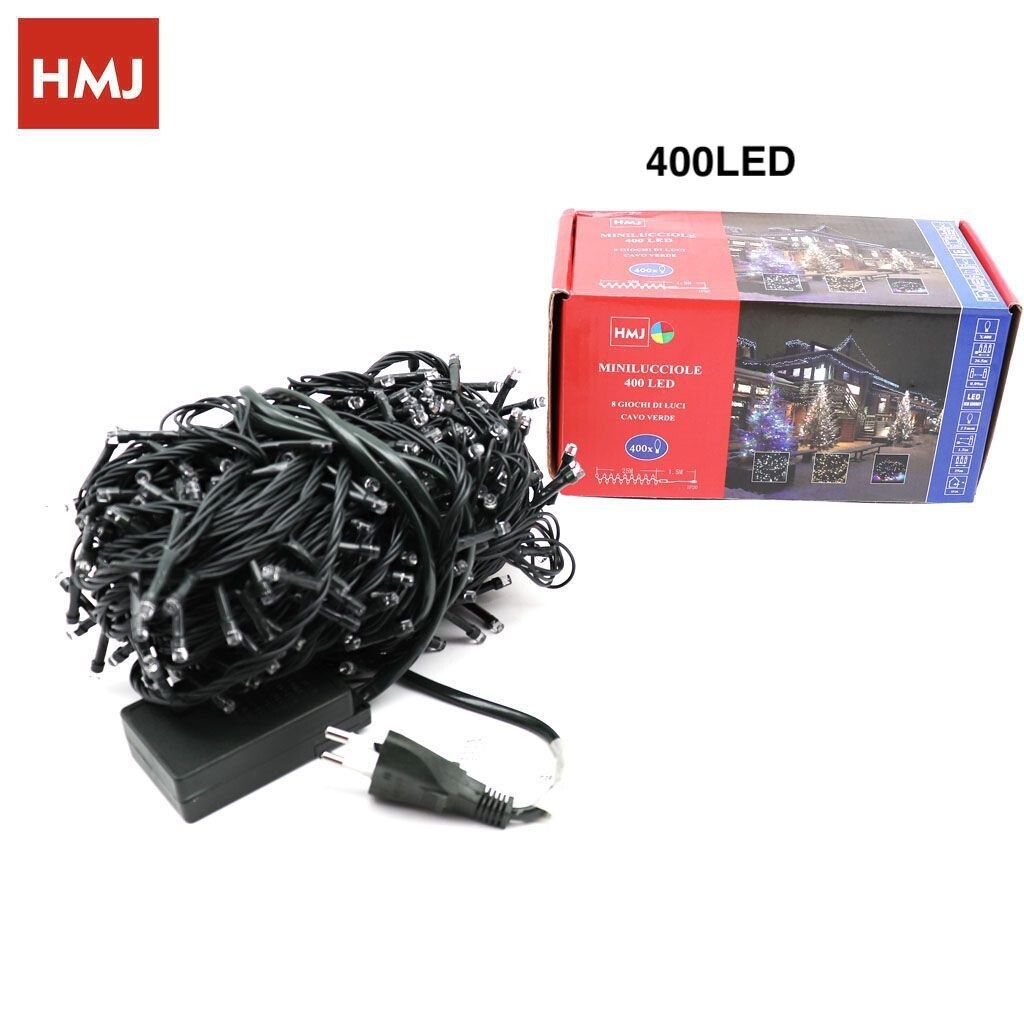 Luci Natale Natalizie Albero Minilucciole 400 Led Multicolore Filo Verde hmj