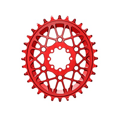 Absolute Black Oval SRAM T-Type DM 8-Hole Boost Chainring, 30T, Red