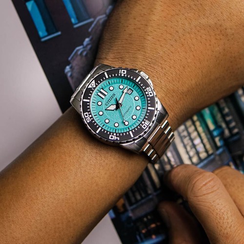 Pre-owned Citizen Nj0170-83x Turquoise Blue Urban Mechanical Automatic Box & Warranty