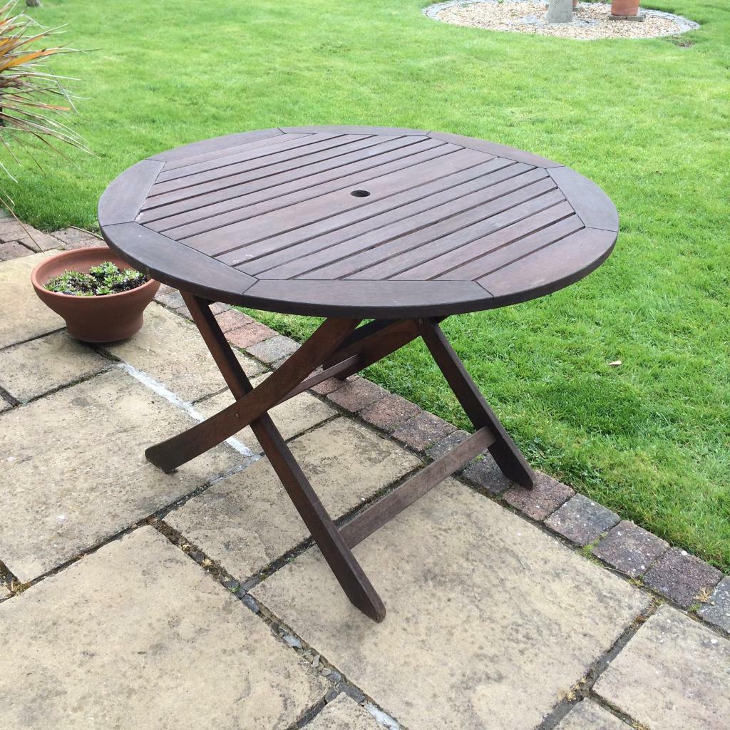 Round Wooden Folding Garden Table in Hitchin, Hertfordshire Gumtree
