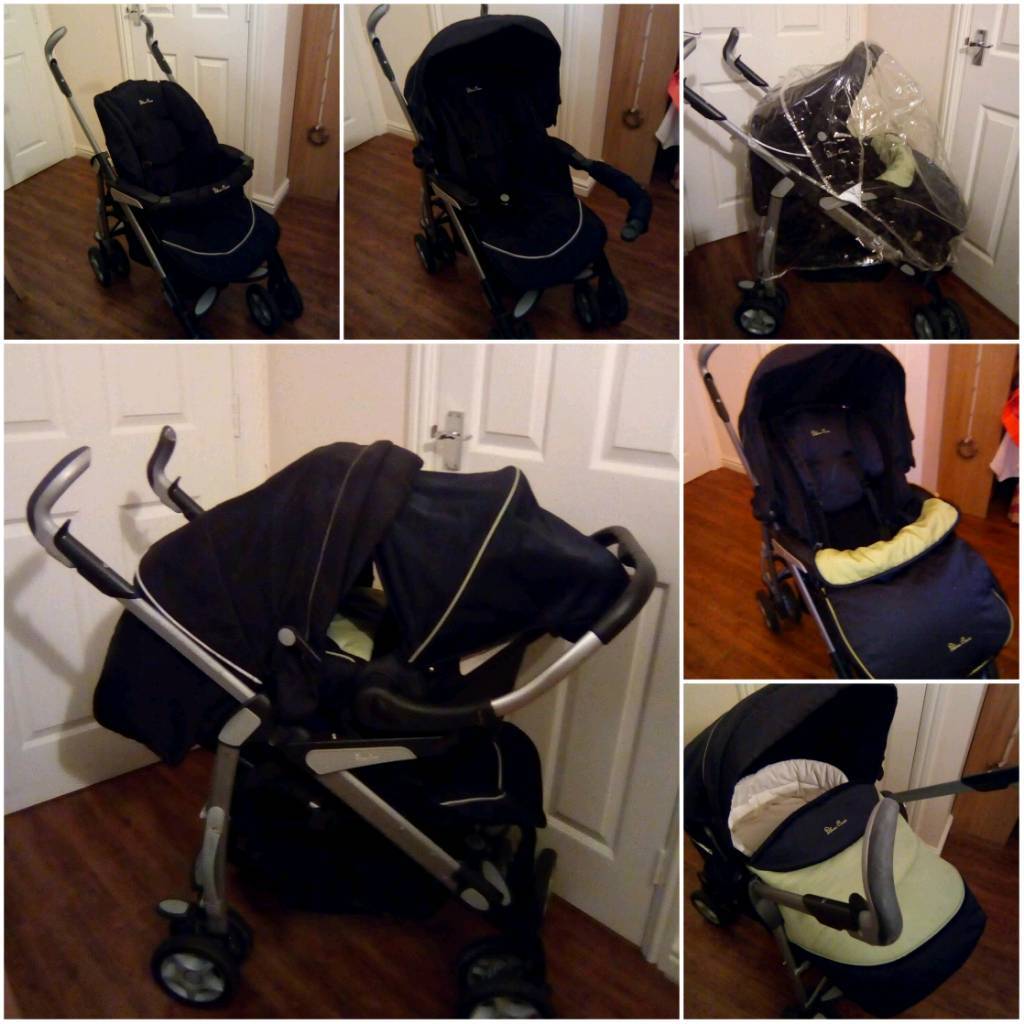 Silver Cross 3D Pram Pushchair Travel System PLUS 2x Ventura Car Seats