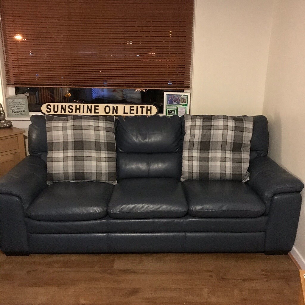 Denim blue leather sofas in Bonnyrigg, Midlothian Gumtree