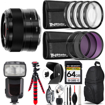 Sony E 35mm f/1.8 OSS Lens + 7 Piece Filter  & More - 64GB Kit