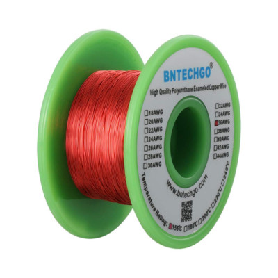 BNTECHGO 36 AWG Enameled Copper Magnet Wire - 4 oz - 0.0049'' Red