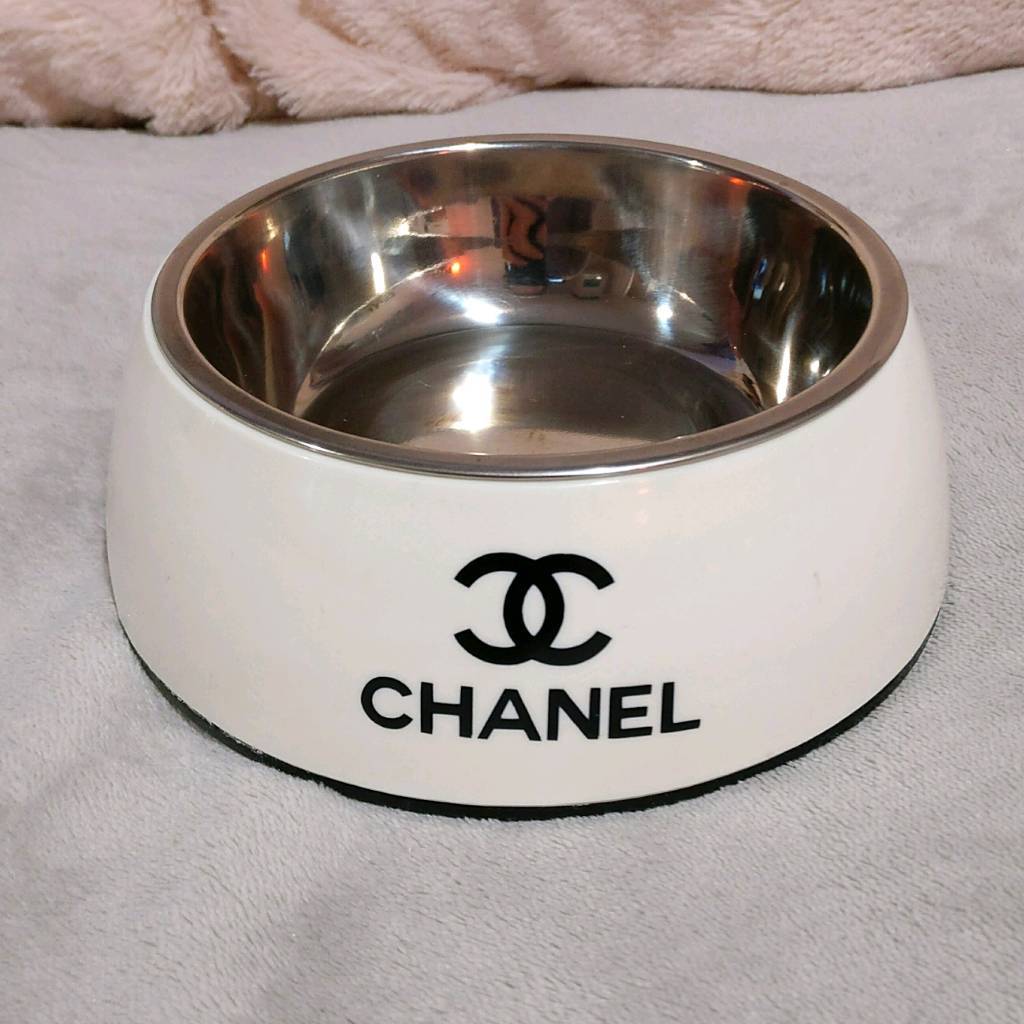 White / Cream Chanel Pet Dog Cat Food Water Bowl in Gorleston, Norfolk Gumtree