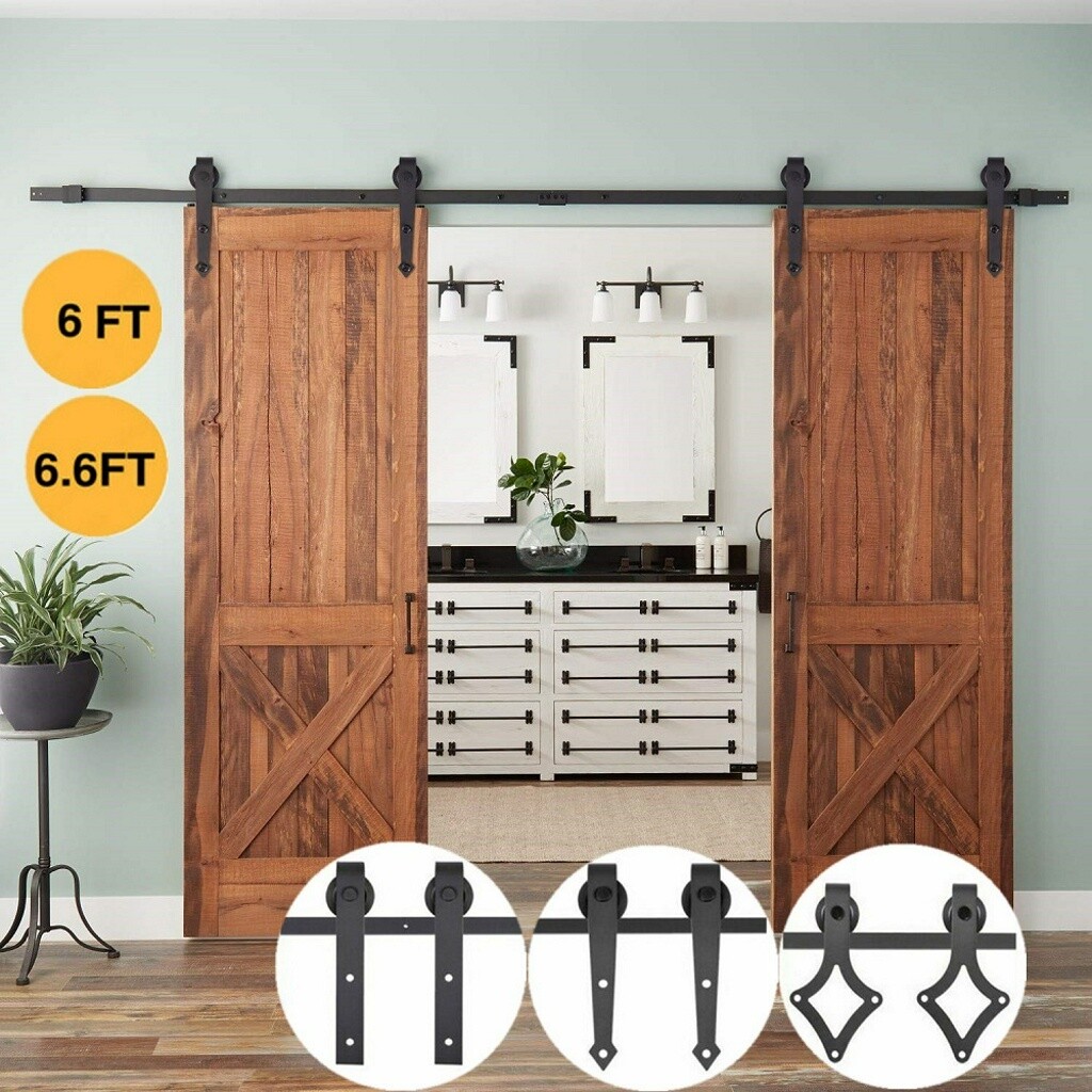 366 400cm Sliding Barn Door Hardware Kit Track Roller Hangers For