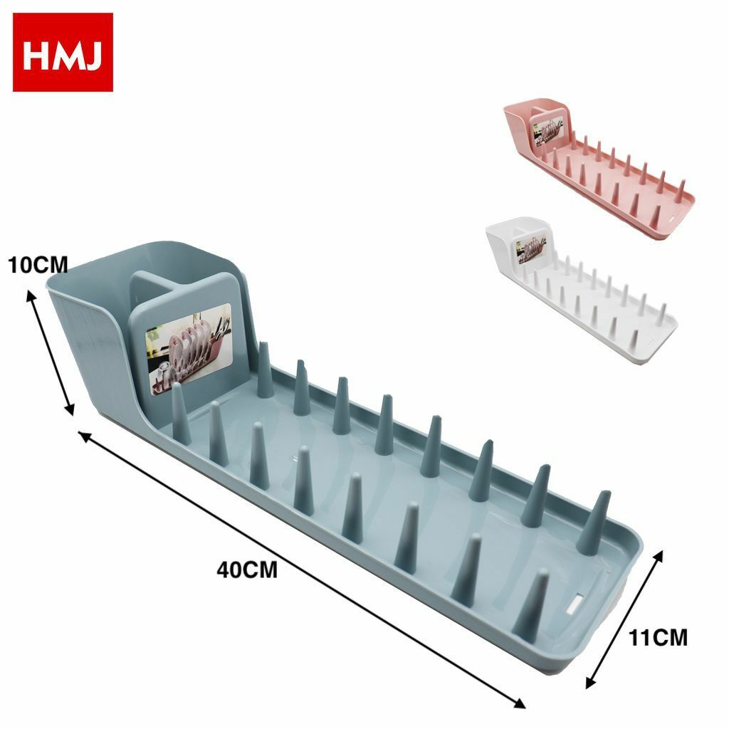 Porta Piatti E Posate 8 Posizioni In Plastica Colorata Lunghezza 40cm hmj