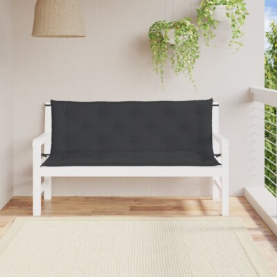 vidaXL Garden Bench Cushions 2pcs Black 150x50x7cm Oxford Fabric