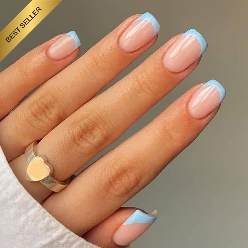 Press on Nails Tip Nails Oval Nail Tips Glossy Fake Nails False Nails with Desig