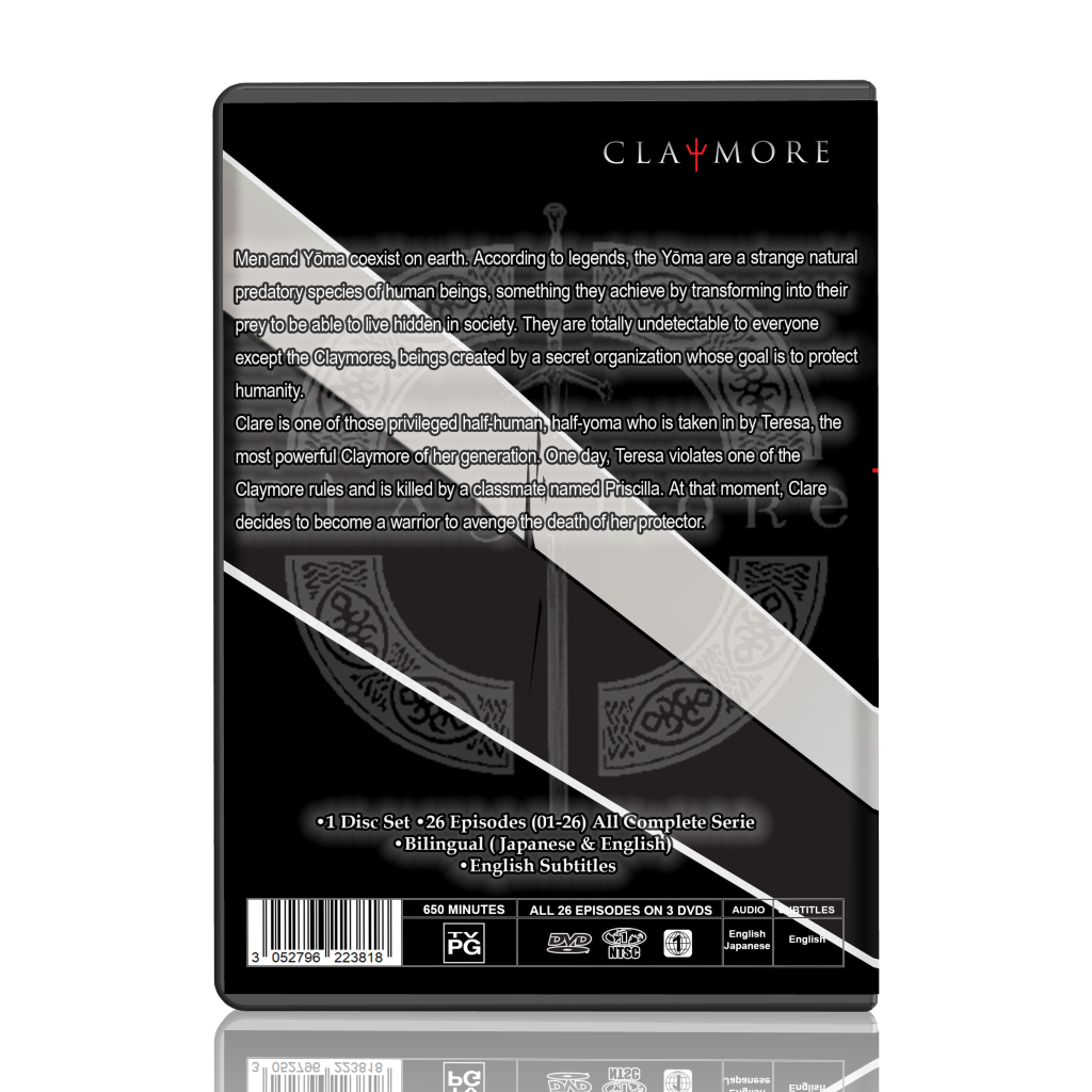 CLAYMORE Anime (Episodes 1-26 end) [English Dubbed] 3 DVD