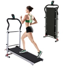 Folding Manual Walking Incline Treadmill Home Cardio Fitness Gym