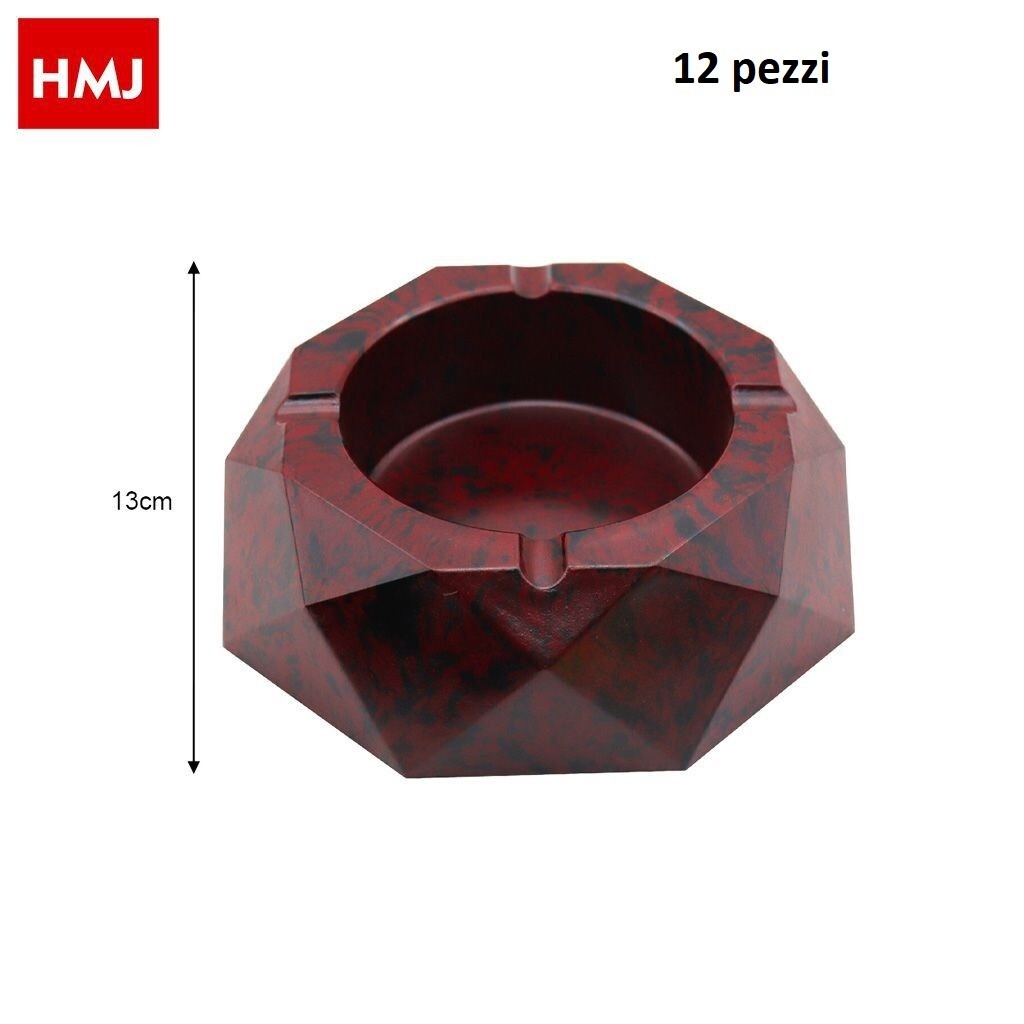 Set 12 Pz Posacenere Ceneriera Porta Cenere Plastica Prisma Effetto Legno hmj