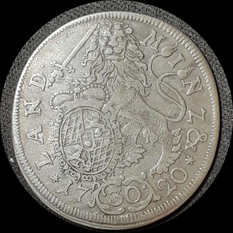 German States Bavaria 1720, 30 kreuzer old world silver coin
