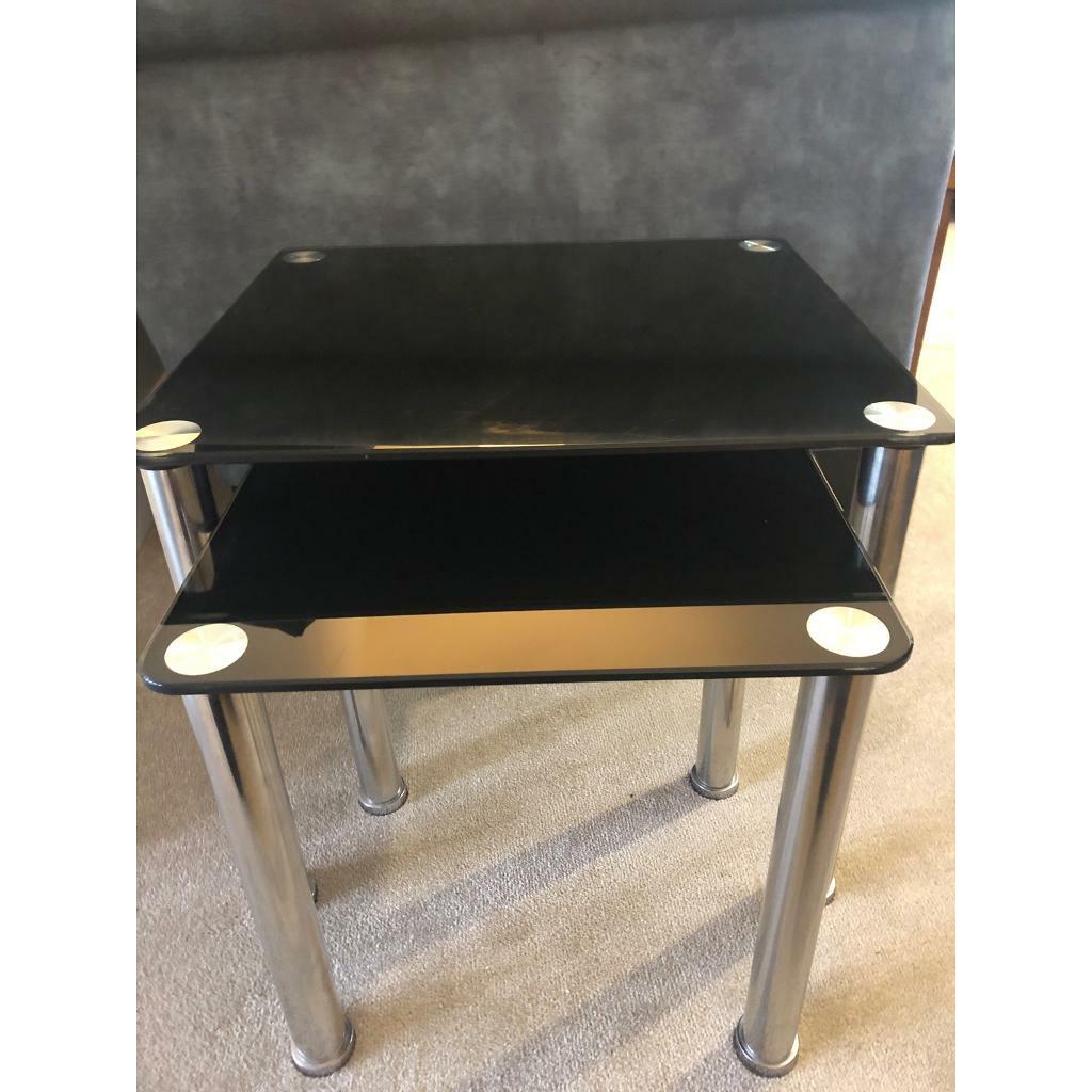 Black glass nest of tables in Morpeth, Northumberland Gumtree
