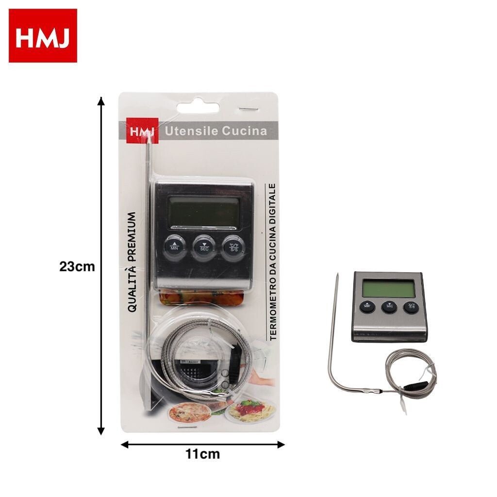 Termometro da Cucina Digitale LCD Professionale per Forno con Sonda hmj