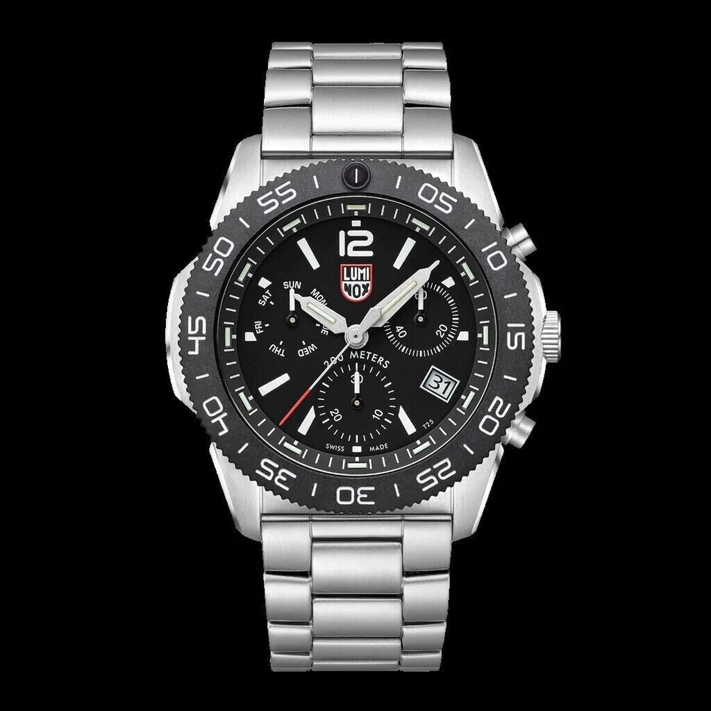 Pre-owned Luminox Factory  Pacific Diver Chronograph Stainless Steel Mens Watch Xs.3142