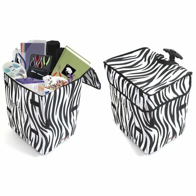 Smart Cart Folding Wheeled Cart ZEBRA Shopping Travel Grocery Rolling Store Bag