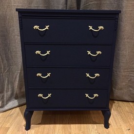 Antique Victorian Pine Dressing Table with Chest of Drawers and ... - Navy blue chest of drawers with gold handles