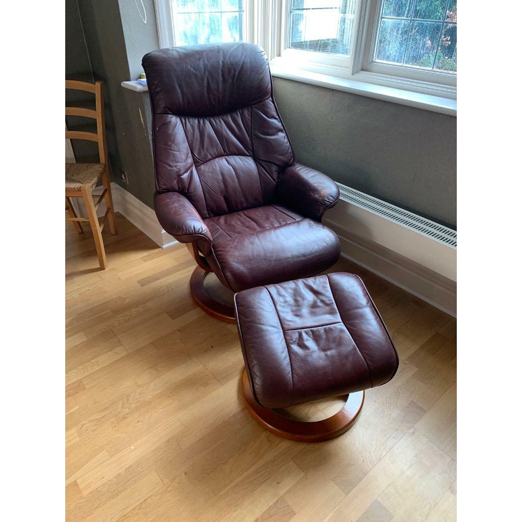 Lazy boy Leather chair & stool in Banstead, Surrey Gumtree