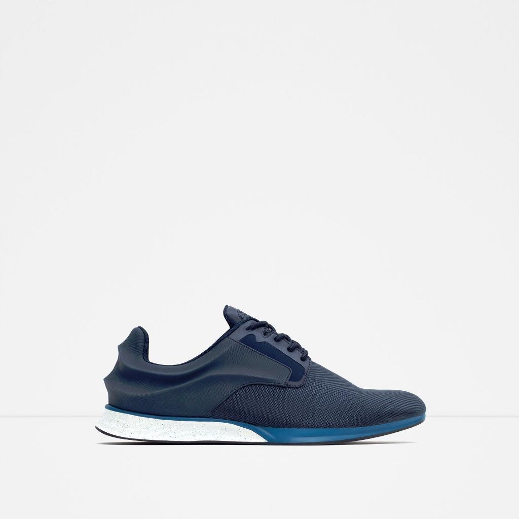 【さはら】 BNWT ZARA MAN BLUE SNEAKERS WITH DETAIL AT BACK US 7-12 EU
