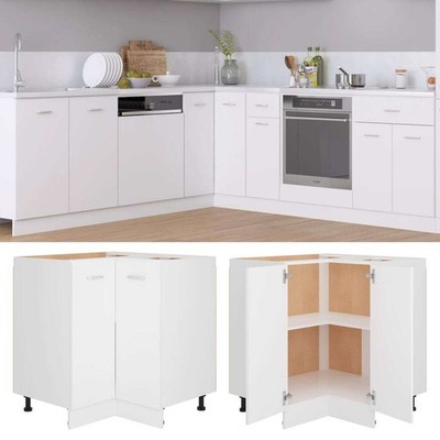 vidaXL Corner Bottom Cabinet Lyon White 75.5x75.5x81.5 cm Engineered Wood
