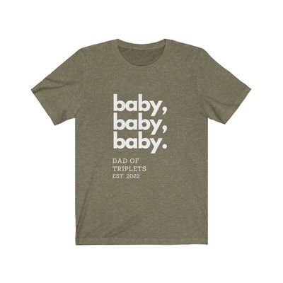 TRIPLET Dad T-Shirt Gift New Dad of Triplets Dad to Be 2022 Triplets coming soon