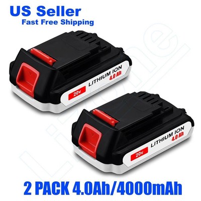 Lizone 2Pack 4Ah Battery for Black Decker 20V Compact Battery 2.0Ah LBXR2020-OPE