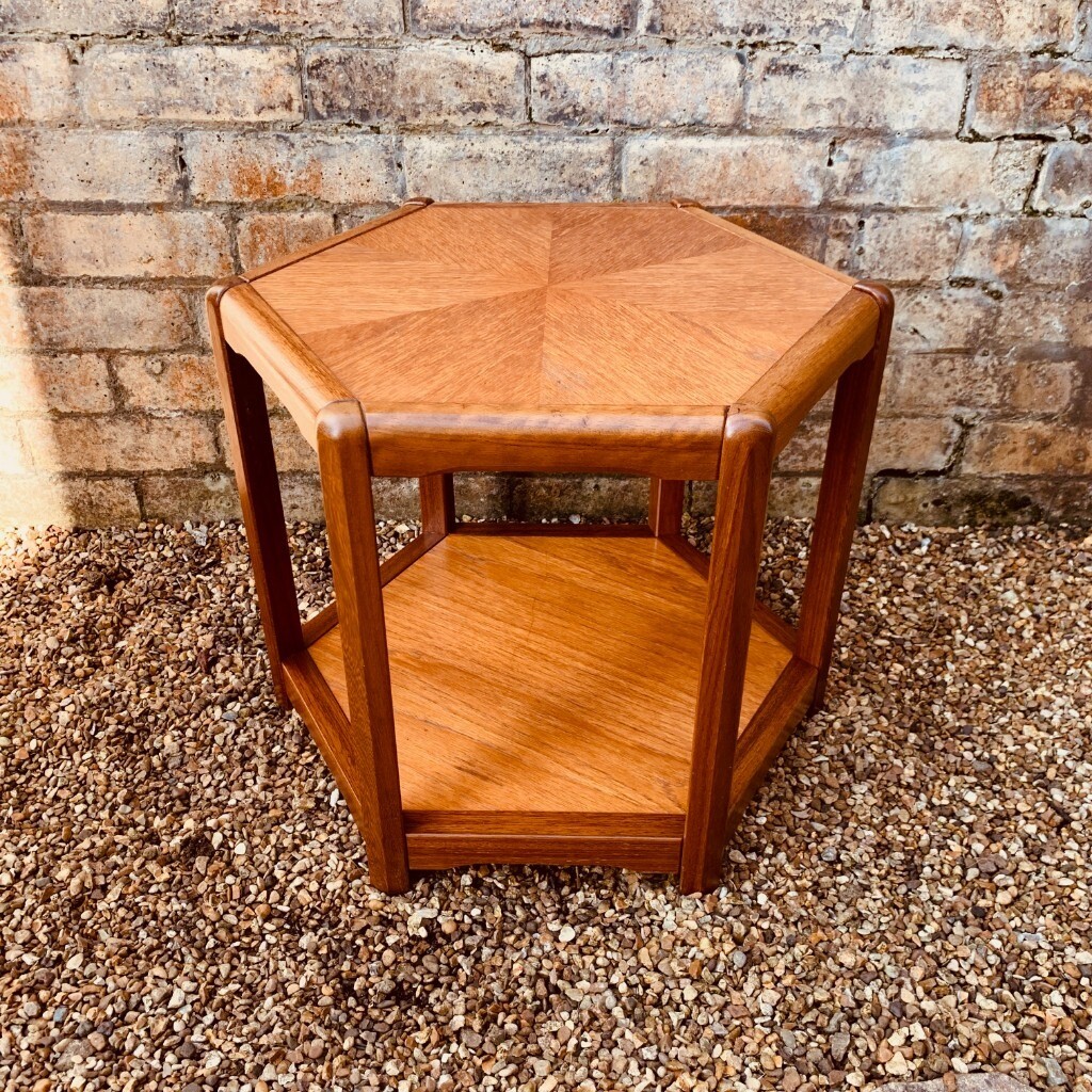 Vintage 1970s Danish Teak Hexagonal Two Tier Coffee/Side Table SOLD