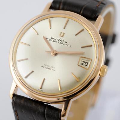 AUTHENTIC UNIVERSAL POLEROUTER DATE 18K SOLID GOLD REF 104604 MICROROTOR 218