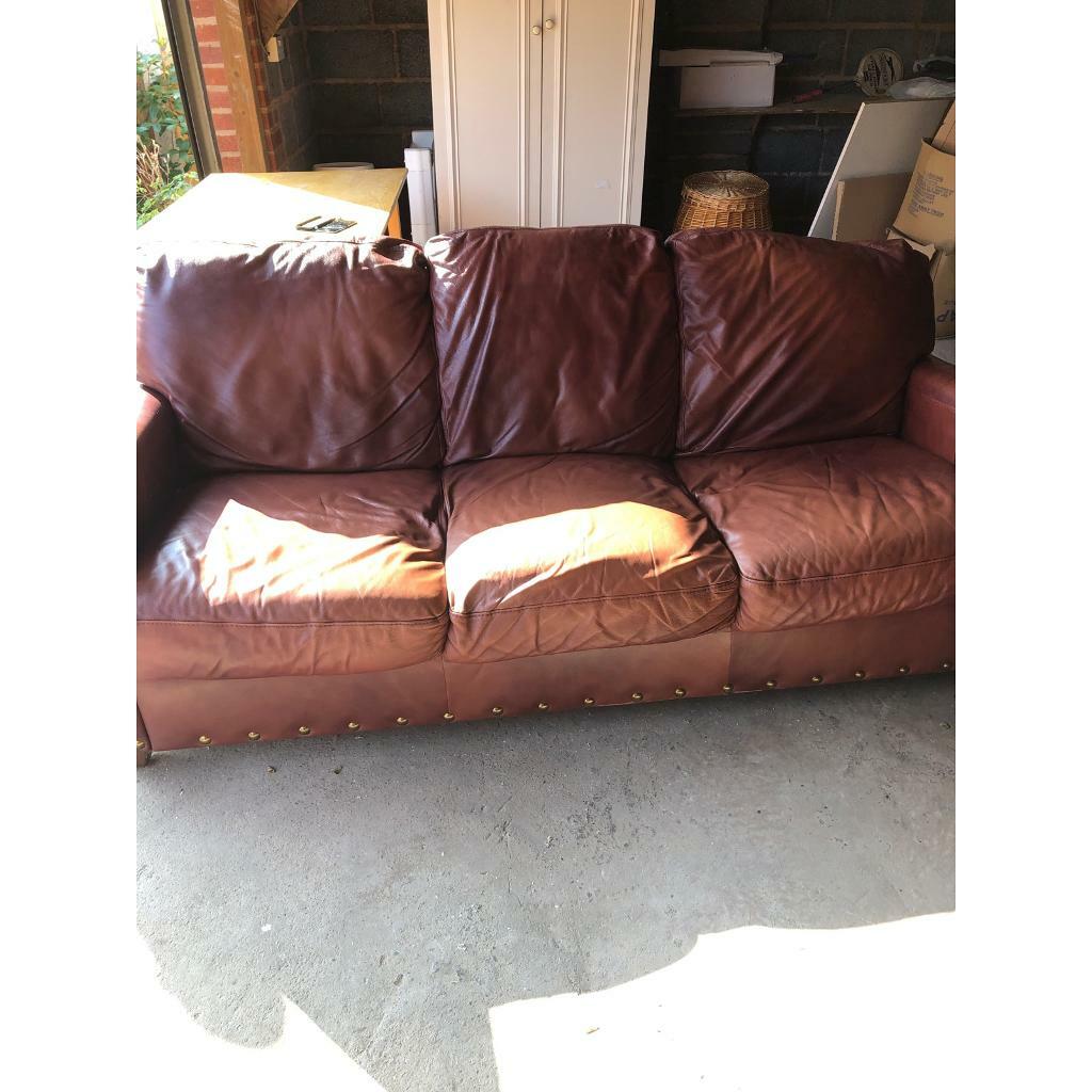 3 seater soft leather sofa to collect today in Erdington, West