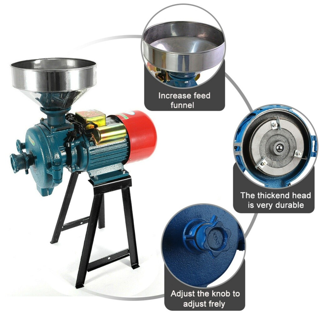 Commercial Electric Grain Mill Grinder 3000W Dry Cereals Wheat Corn