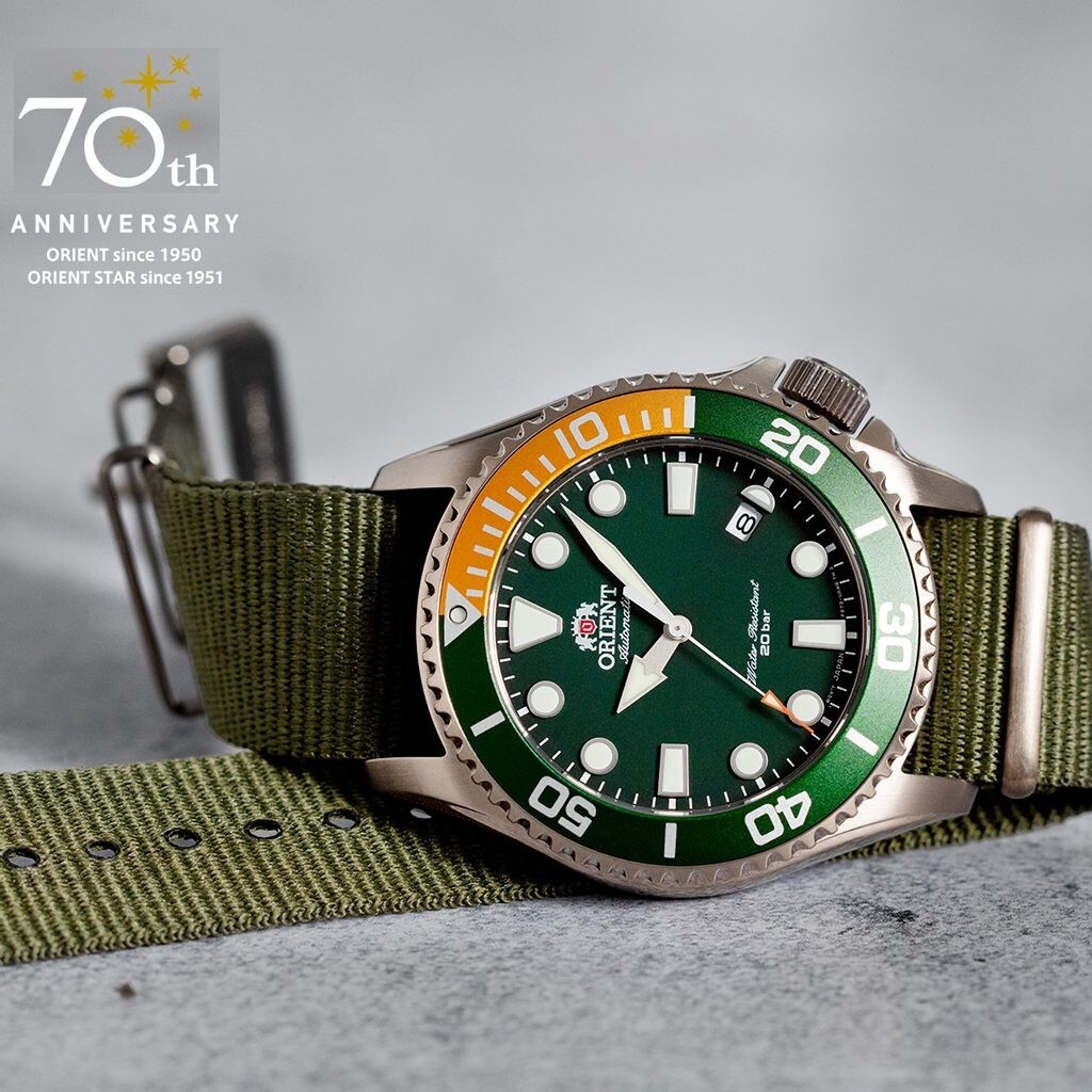 Pre-owned Orient Triton V2 Diver Mechanical Watch Date Green Dial Ac0k04e Made In Japan