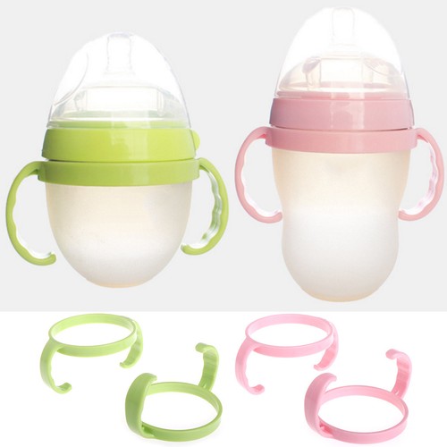 2pcs Baby Feeding Bottle Trainer Easy Grip Plastic Handles H