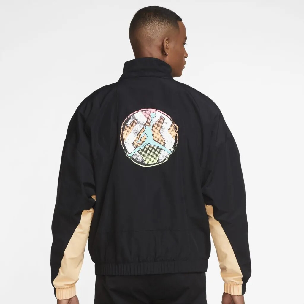 新品2XL NIKE JORDAN BRANDジップアップ ナイロン ジャケット Air Jordan Logo Printing Loose Hooded Half Zipper Jacket