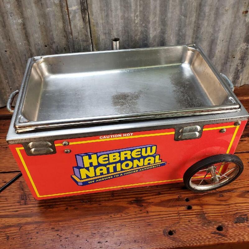 Vintage HEBREW NATIONAL Hot Dog STEAMER CART WAGON Table Top & 2 TRAYS USA Made