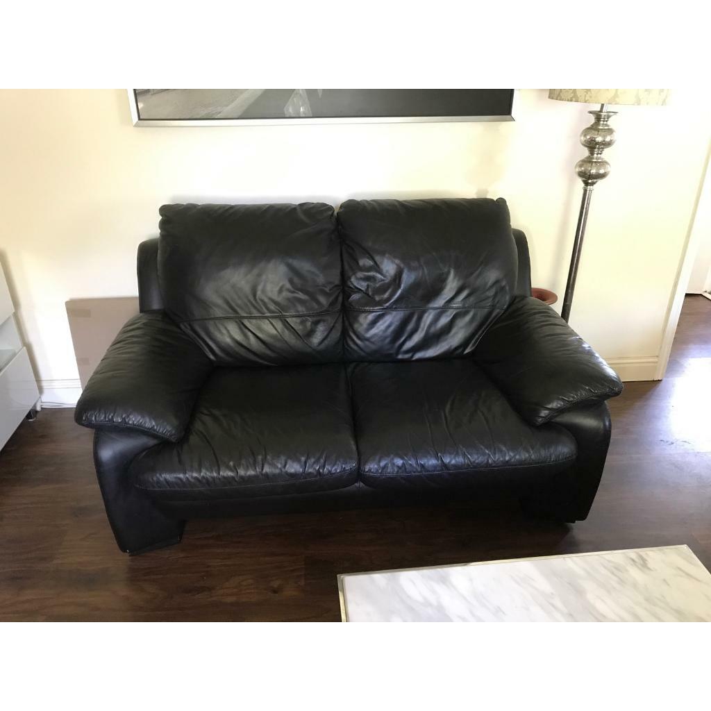 Black Leather 2 seater sofa FREE collect only in Brampton