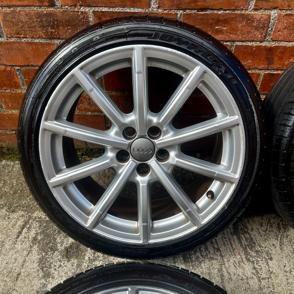 17'' GENUINE AUDI A1 S LINE 10 SPOKE ALLOY WHEELS TYRES 5X100