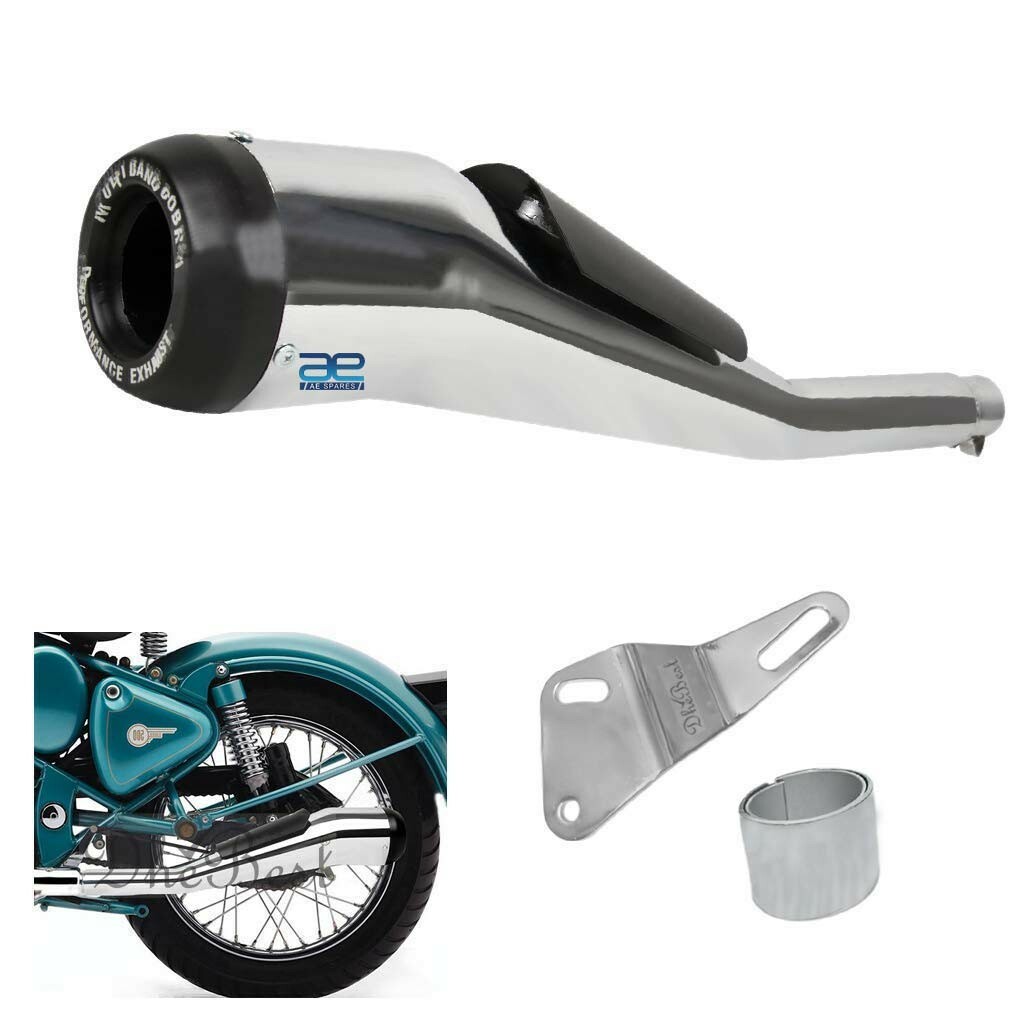Bend Cobra Silencer Glass wool Clamp+ Bush For Royal Enfield Thunderbird 