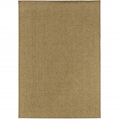Durable 3x5 Solid Tan Indoor Outdoor Area Rug