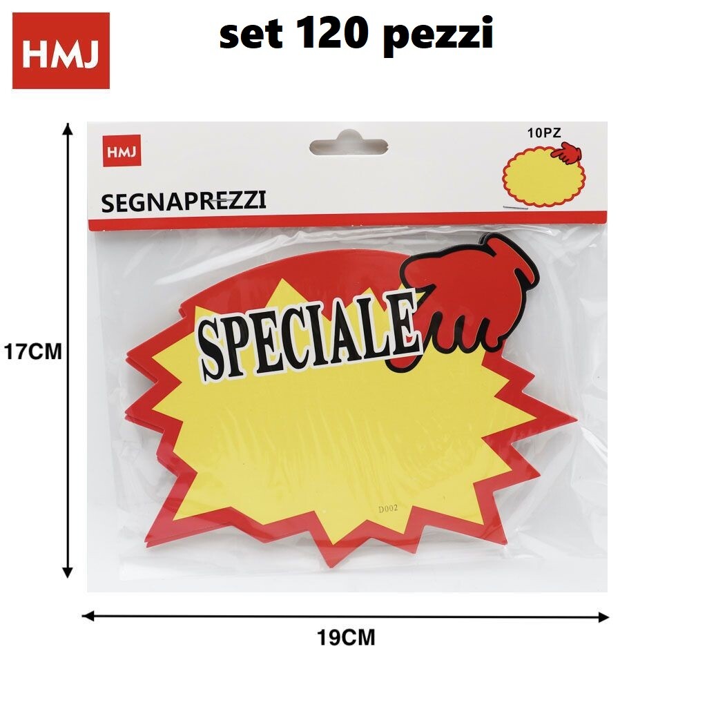Set 120 Pezzi Cartoncini Segnaprezzi Segna Prezzi Speciale 17x19cm hmj