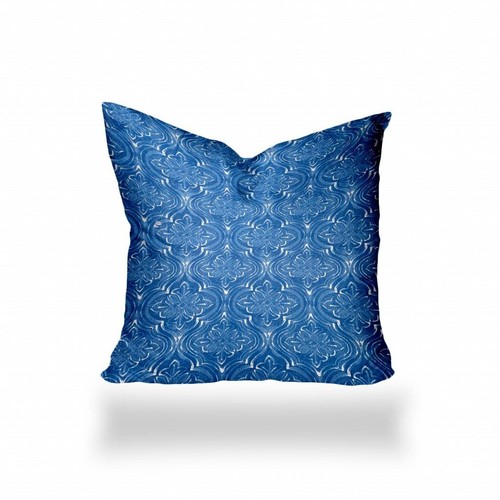 Внутренняя и Наружная подушка Ikat Throw Размером 26 X 26 дюймов сине-Белая на молнии