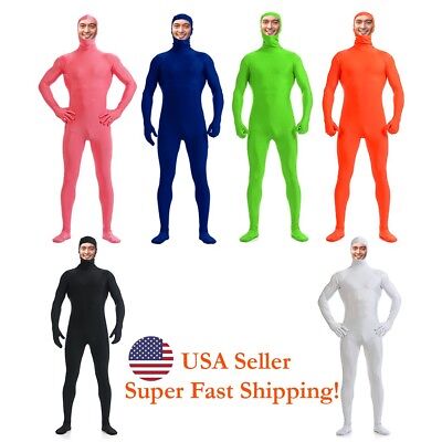 2018 Zentai Suit Men's Spandex Lycra Halloween Full Body Open Face Costume