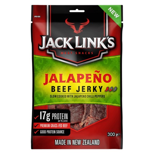 Jack Link's Jalapeno Hot Beef Jerky Premium Grass-Fed Beef Protein