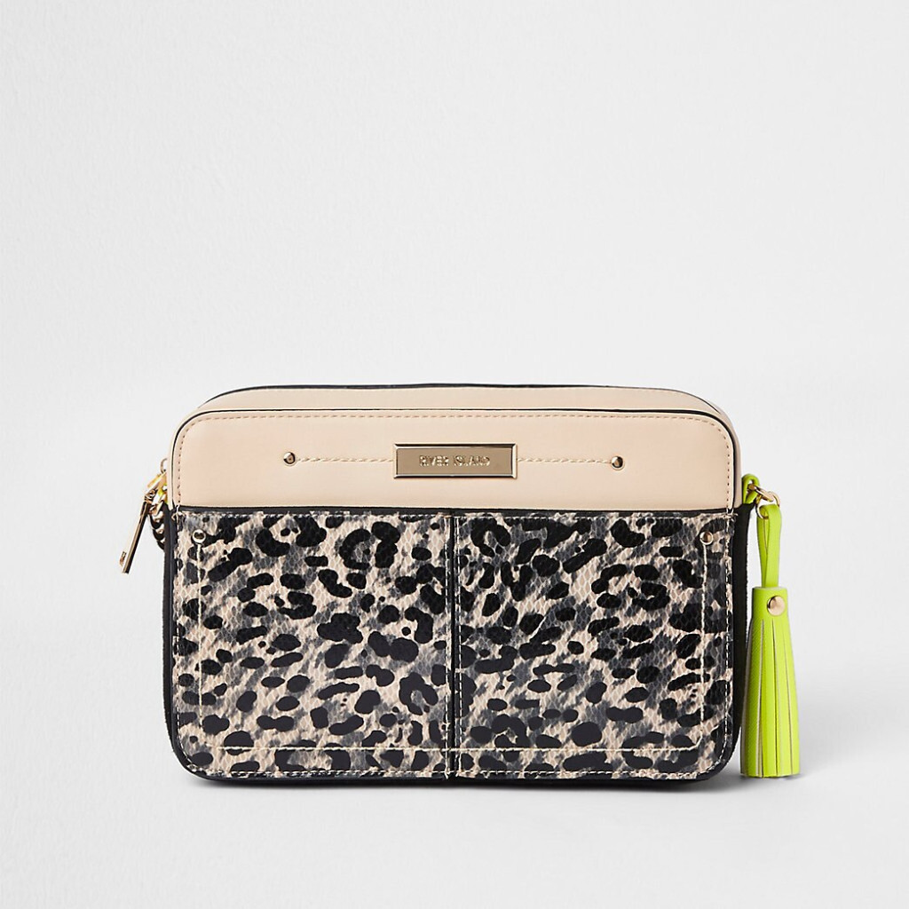 river island leopard print bag