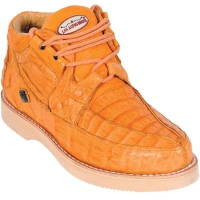 Los Altos Genuine BUTTERCUP Full Caiman Crocodile Casual Shoes Lace Up EE