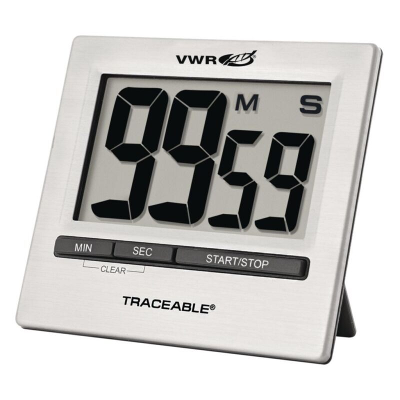 Vwr Traceable Giant-digit Countdown Timer, 8.4cm L, 7.6cm W, 1.3cm H, 89087-398
