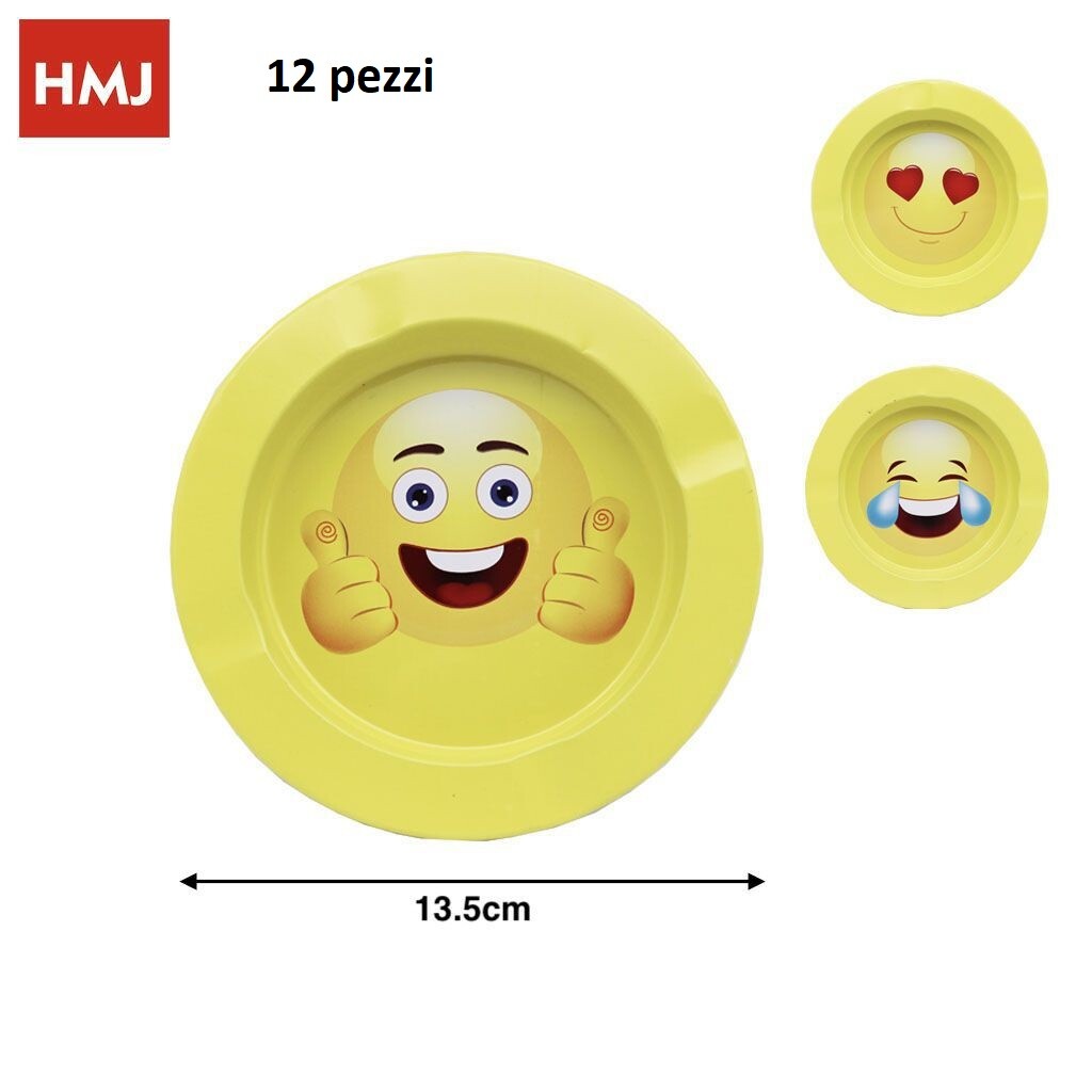 Set 12 Pz Posacenere In Metallo Da Tavolo Pub Ashtray Portacenere Emoticons hmj