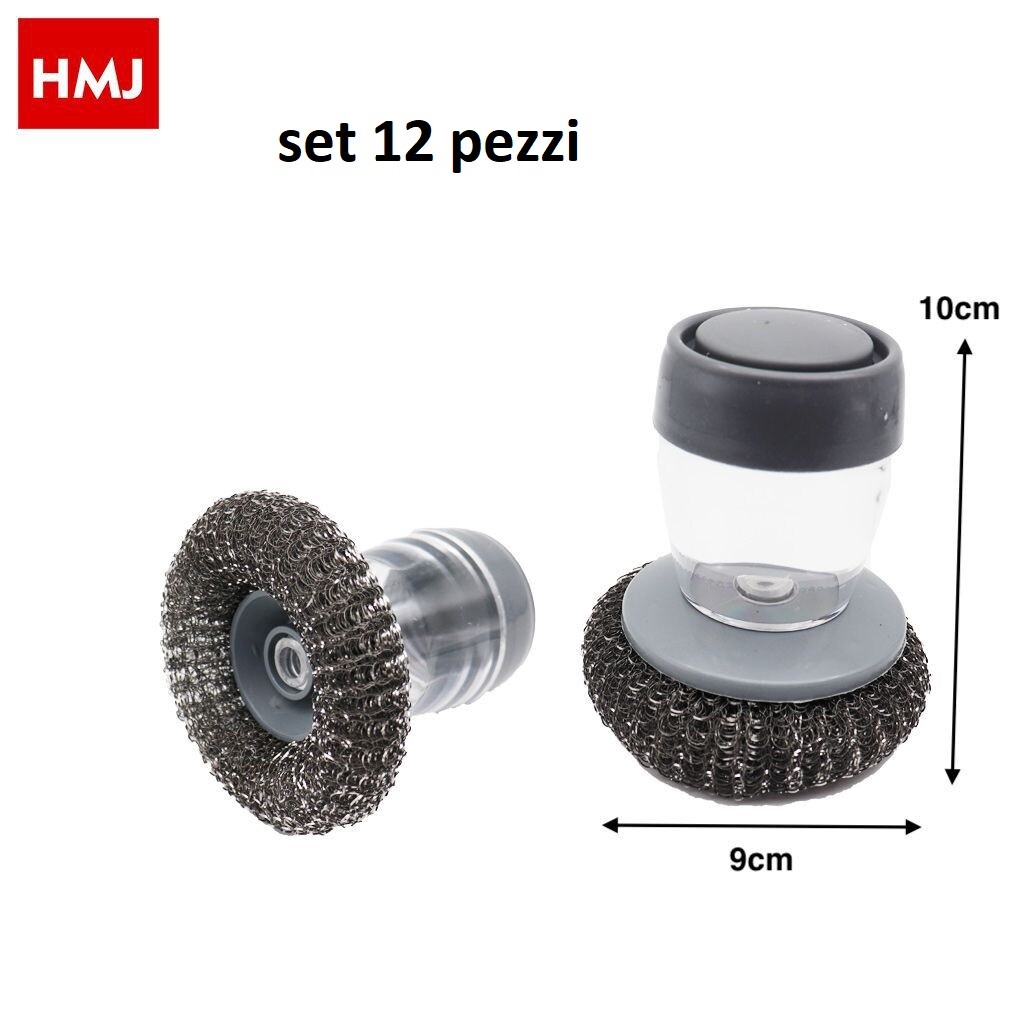 Set 12 Pezzi Spazzola Lavapiatti Con Paglietta Serbatoio Pentole Piatti hmj
